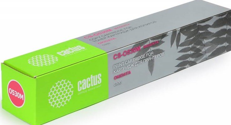 Картридж лазерный Cactus CS-O530M (CS-O530M) для принтеров Oki C530 пурпурный 5000 страниц