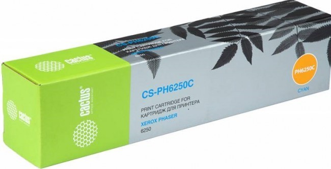 Картридж лазерный Cactus 106R00668 (CS-PH6250C) для принтеров Xerox Phaser 6250 голубой 4000 страниц