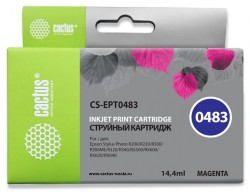 Картридж струйный Cactus CS-EPT0483 пурпурный (14.4мл) для Epson Stylus Photo R200/R220/R300/R320/R340/RX500/RX600/RX620/RX640