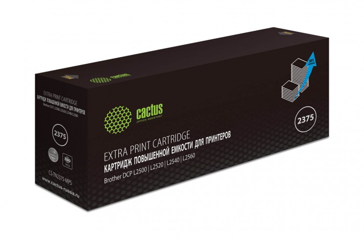 Картридж лазерный Cactus CS-TN2375-MPS повышенной емкости для Brother DCP L2500/L2520/L2540/L2560, черный 10400 страниц