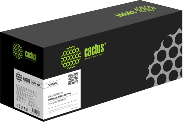 Картридж Cactus W1360A (CS-W1360A) для HP LaserJet M207d/ 207dw/ M211d/ M211dw/ MFP M236sdw, чёрный, 1,15K (с чипом)