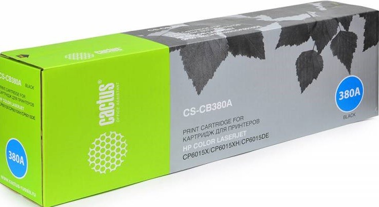 Картридж лазерный Cactus CB380A (CS-CB380A) для принтеров HP Color LaserJet CP6015X/ 6015XH/ 6015DE черный 16500 страниц