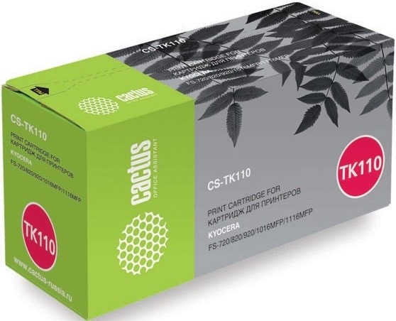 Картридж лазерный Cactus TK-110 (CS-TK110) для принтеров Kyocera FS-720/ 820/ 920/ 1016MFP/ 1116MFP черный 6000 страниц