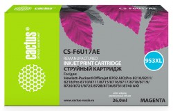 Картридж струйный Cactus 953XL CS-F6U17AE пурпурный (26мл) для HP OJ Pro 7740/8210/8218/8710/8715