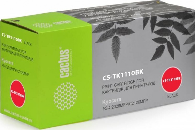 Картридж лазерный Cactus TK-1110BK (CS-TK1110BK) для принтеров Kyocera FS 1020MFP/ 1040/ 1120MFP черный 2500 страниц
