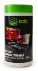 Салфетки Cactus CS-T1001 для экранов и оптики туба 100шт влажных
