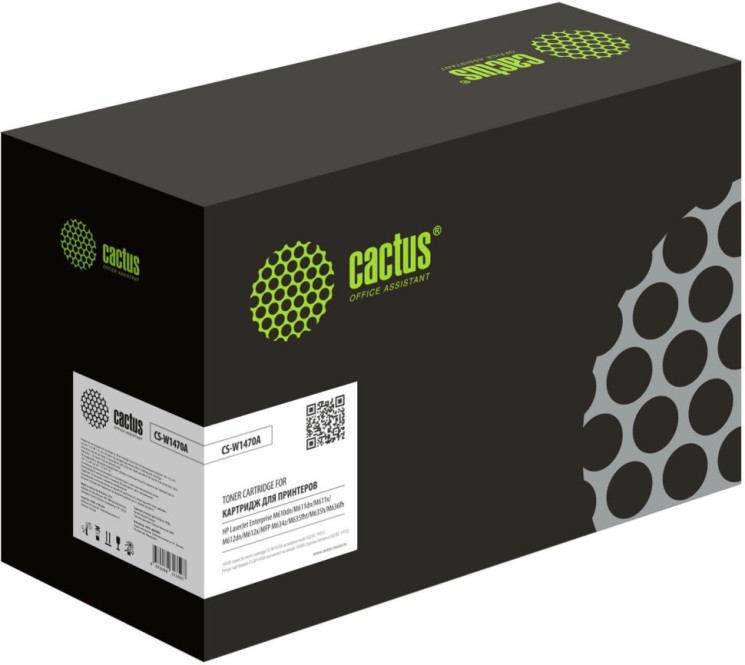 Картридж Cactus W1470A (CS-W1470A) для HP LaserJet Enterprise M610dn/ 611dn/ 612dn/ MFP M634/ 635, чёрный, 10500стр.