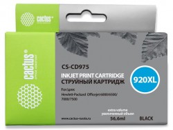 Картридж струйный Cactus CS-CD975 №920XL черный (43мл) для HP DJ 6000/6500/7000/7500