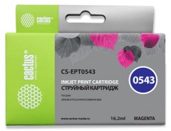 Картридж струйный Cactus CS-EPT0543 пурпурный (16.2мл) для Epson Stylus Photo R800/R1800