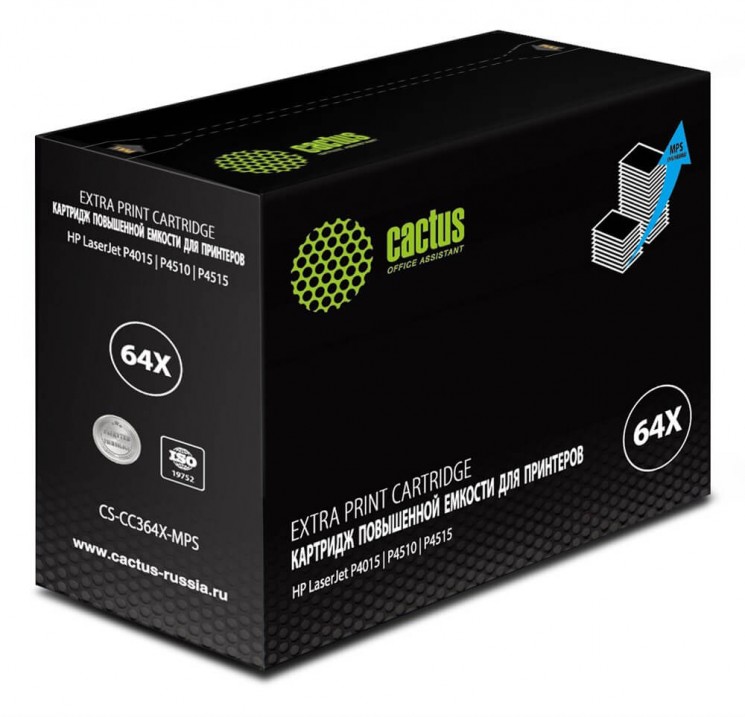 Картридж лазерный Cactus CS-CC364X-MPS для принтеров HP LJ P4015/ P4515, Черный 30000 страниц