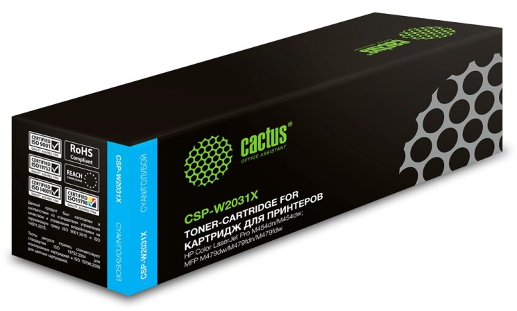 Картридж лазерный Cactus (CSP-W2031X) для принтеров HP LJ M454/ MFP M479, голубой, 6000 стр.