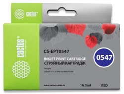 Картридж струйный Cactus CS-EPT0547 красный (16.2мл) для Epson Stylus Photo R800/R1800