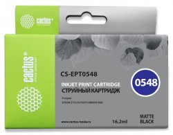 Картридж струйный Cactus CS-EPT0548 черный матовый (16.2мл) для Epson Stylus Photo R800/R1800