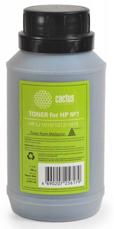 Тонер Cactus CS-THP10-55 черный флакон 55гр. для принтера HP LJ M104a Pro/M104w Pro/M132a Pro/M132fn Pro /M132fw Pro/ M132nw Pro