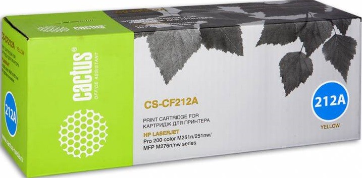 Картридж лазерный Cactus CF212A (CS-CF212A) для принтеров HP LaserJet Pro 200 M251/ M276 желтый 1800 страниц