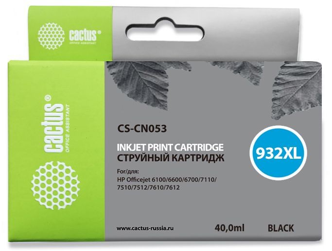 Картридж струйный Cactus CS-CN053 №932 черный (40мл) для HP DJ 6600