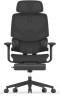 Кресло Cactus CS-CHR-MC01-BK сет./эко.кожа с подголов. крестов. пластик, подст. для ног, черное