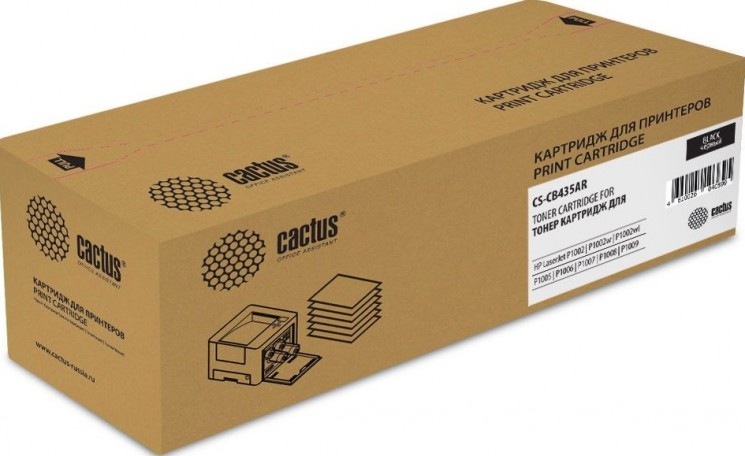 Картридж лазерный Cactus CB435AR (CS-CB435AR) для принтеров HP LaserJet P1005/ P1006 черный 1500 страниц