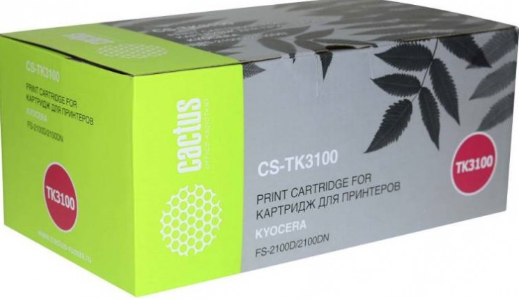 Картридж лазерный Cactus TK-3100 (CS-TK3100) для принтеров Kyocera Ecosys FS-2100D/ 2100DN черный 12500 страниц