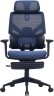 Кресло Cactus CS-CHR-MC01-BL сет./эко.кожа с подголов. крестов. пластик, подст.для ног, синие