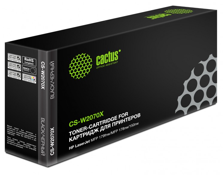 Картридж лазерный Cactus CS-W2070X (W2070X) для принтеров HP Color Laser 150a/ 150nw/ 178nw MFP/ 179fnw MFP черный 1500 страниц