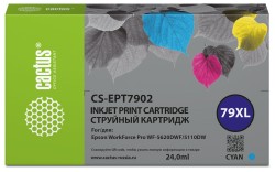 Картридж струйный Cactus 79XL (CS-EPT7902) для принтеров Epson WorkForce WF-4630 Pro/ WF-4640 Pro/ WF-5110 Pro, голубой, 24 мл