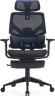 Кресло Cactus CS-CHR-MC01-BLBK сетка/ткань с подголов. крестов. пластик, подст.для ног, синие