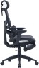 Кресло Cactus CS-CHR-MC01-GY сет./эко.кожа с подголов. крестов. пластик, подст.для ног, серое