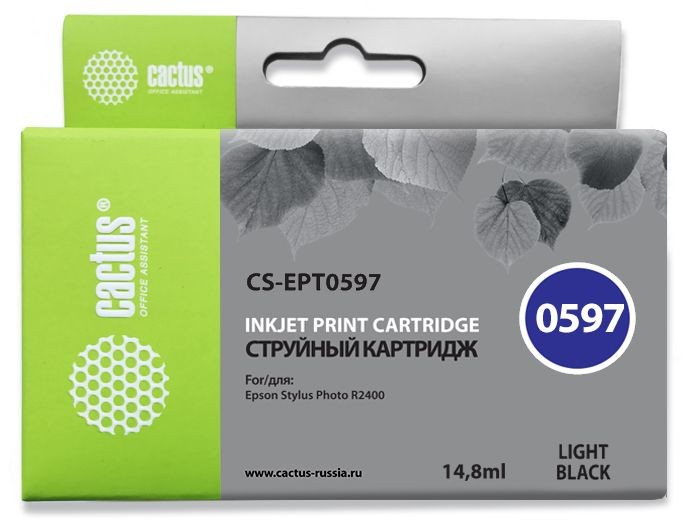 Картридж струйный Cactus CS-EPT0597 серый (14.8мл) для Epson Stylus Photo R2400