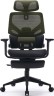 Кресло Cactus CS-CHR-MC01-LGNBK сиденье черное сетка/ткань с подголов. крестов. пластик, подст.для ног, салатовое