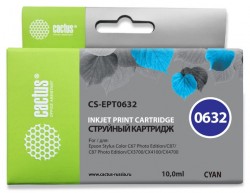 Картридж струйный Cactus CS-EPT0632 голубой (10мл) для Epson Stylus C67/C87/CX3700/CX4100/CX4700