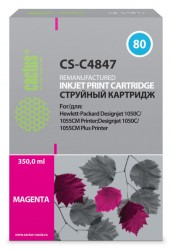 Картридж струйный Cactus CS-C4847 №80 пурпурный (400мл) для HP DJ 1050C/1055CM/1000