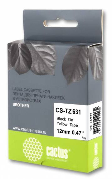 Картридж ленточный Cactus CS-TZ631 черный для Brother 1010/1260VP/1830VP/9700PC