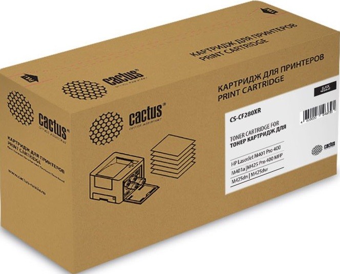 Картридж лазерный Cactus CF280XR (CS-CF280XR) для принтеров HP LaserJet Pro 400/ M401/ M425 черный 6900 страниц