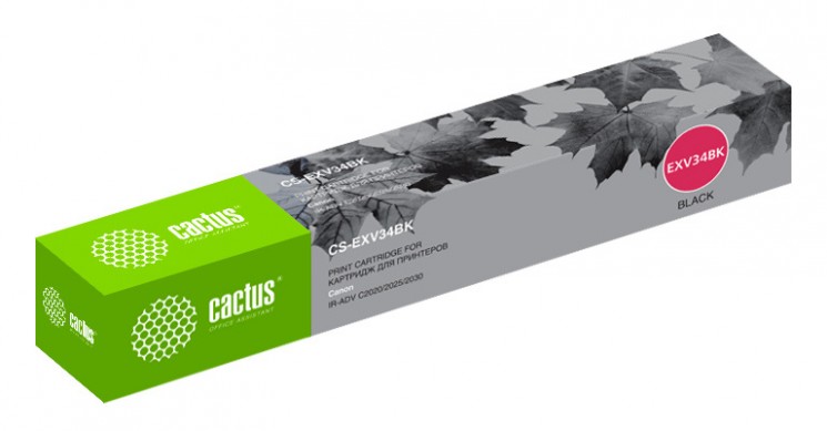 Картридж лазерный Cactus CS-EXV34BK черный (23000стр.) для Canon IR Advance C2030L/C2030i/C2020L/C2020i/C2025i