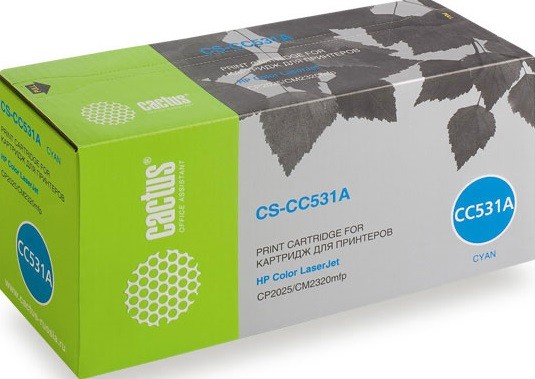 Картридж лазерный Cactus CC531A (CS-CC531A) для принтеров HP Color LaserJet CP2025/ CM2320 голубой 2800 страниц