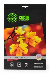Фотобумага Cactus Prof CS-SGA428020 A4/280г/м2/20л./белый полуглянцевое для струйной печати