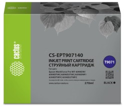 Картридж струйный Cactus T9071 (CS-EPT907140) для принтеров Epson WorkForce WF-6090DW/ WF-6590DWF Pro, черный, 270 мл