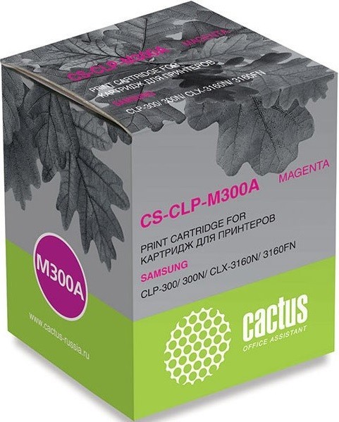Картридж лазерный Cactus CLP-M300A (CS-CLP-M300A) для принтеров Samsung CLP-300/ 300N/ CLX-3160N/ 3160FN пурпурный 1000 страниц