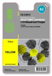 Картридж струйный Cactus CS-C4913 №82 желтый (72мл) для HP DJ 500/800C