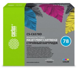 Картридж струйный Cactus CS-C6578D №78 голубой/пурпурный/желтый для HP DJ 900/1220C/PS P000/P1100