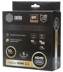 Кабель аудио-видео Cactus CS-HDMI.1.4-1 HDMI (m)/HDMI (m) 1м. позолоч.конт. черный