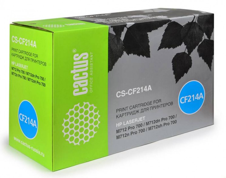 Картридж лазерный Cactus CS-CF214A для принтеров HP LJ 700/ M712 черный, 10000 стр.