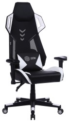 Кресло игровое Cactus CS-CHR-090BLW эко.кожа/ сетка крестов. нейлон, черный/ белый