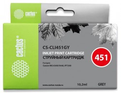 Картридж струйный Cactus CS-CLI451GY серый (10.2мл) для Canon MG6340/5440/IP7240