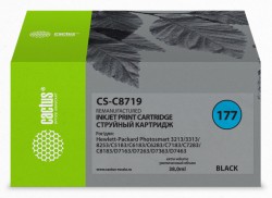 Картридж струйный Cactus CS-C8719 №177XL черный (38мл) для HP 3100/3110/3207/3210/3213/3214/3308/8250/8253/C5140