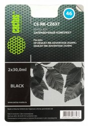 Заправочный набор Cactus CS-RK-CZ637 черный 60мл для HP DJ 2020/2520