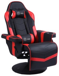 Кресло игровое Cactus CS-CHR-GS200BLR подст. для ног черный/ красный