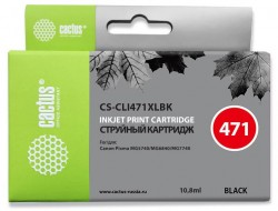 Картридж струйный Cactus CS-CLI471XLBK фото черный (10.8мл) для Canon TS5040/MG5740/MG6840/MG7740
