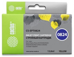 Картридж струйный Cactus CS-EPT0824 желтый (13.8мл) для Epson Stylus Photo R270/290/RX590